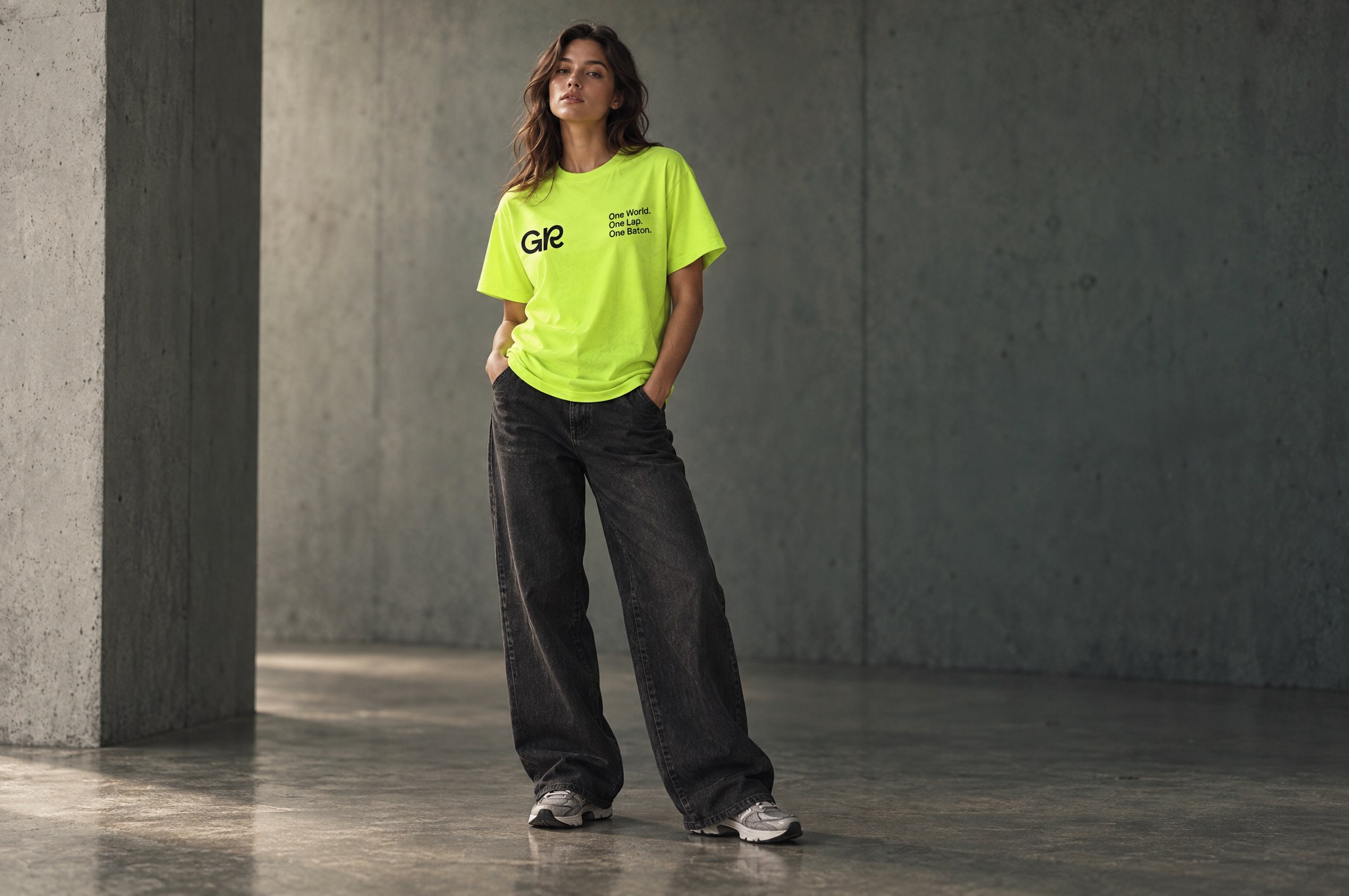 The Baton Tee, Fluor Green